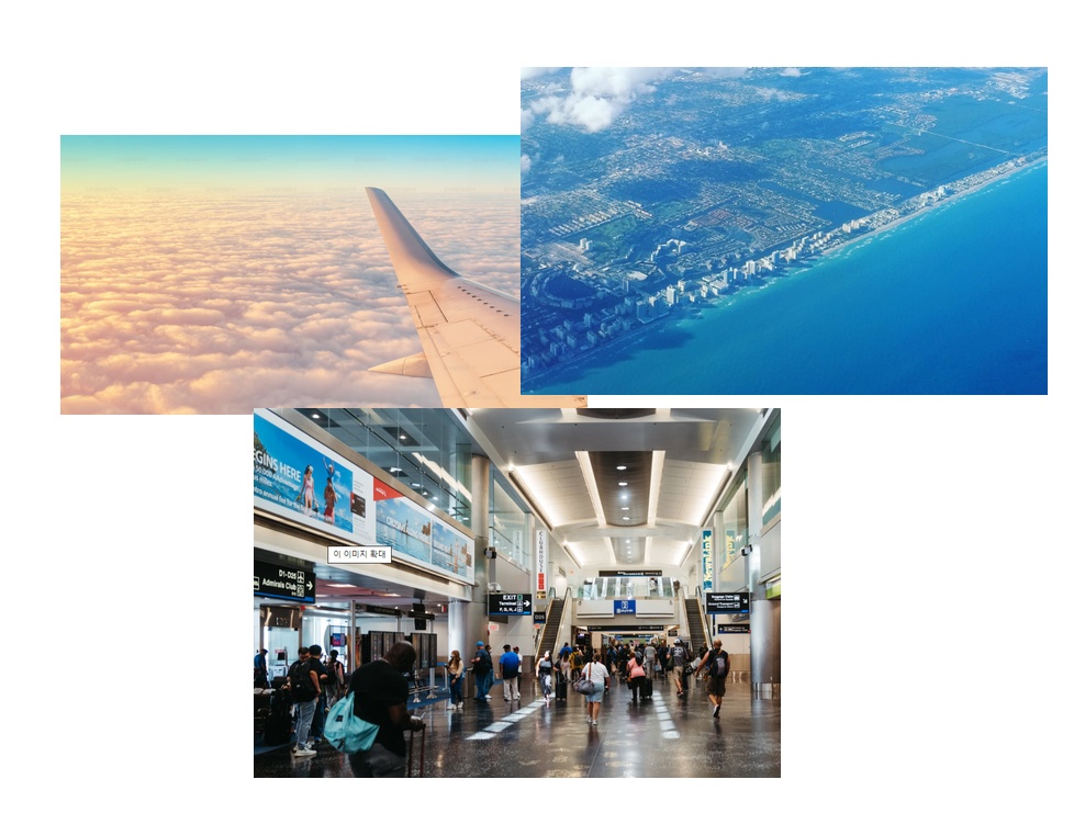 Cancun travel experience from flight to hotel zone aerial vie